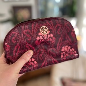 Tory Burch Fuscia Cosmetic Makeup Bag